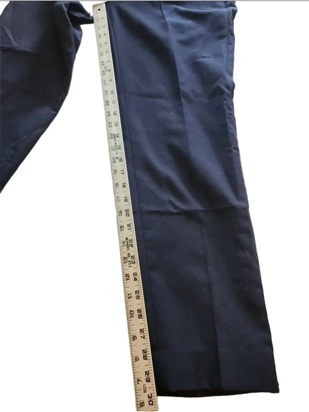 REISS Faulkner Navy Blue Slim Leg Wool Blend Trousers - US 10 / UK 14 - Picture 9 of 10